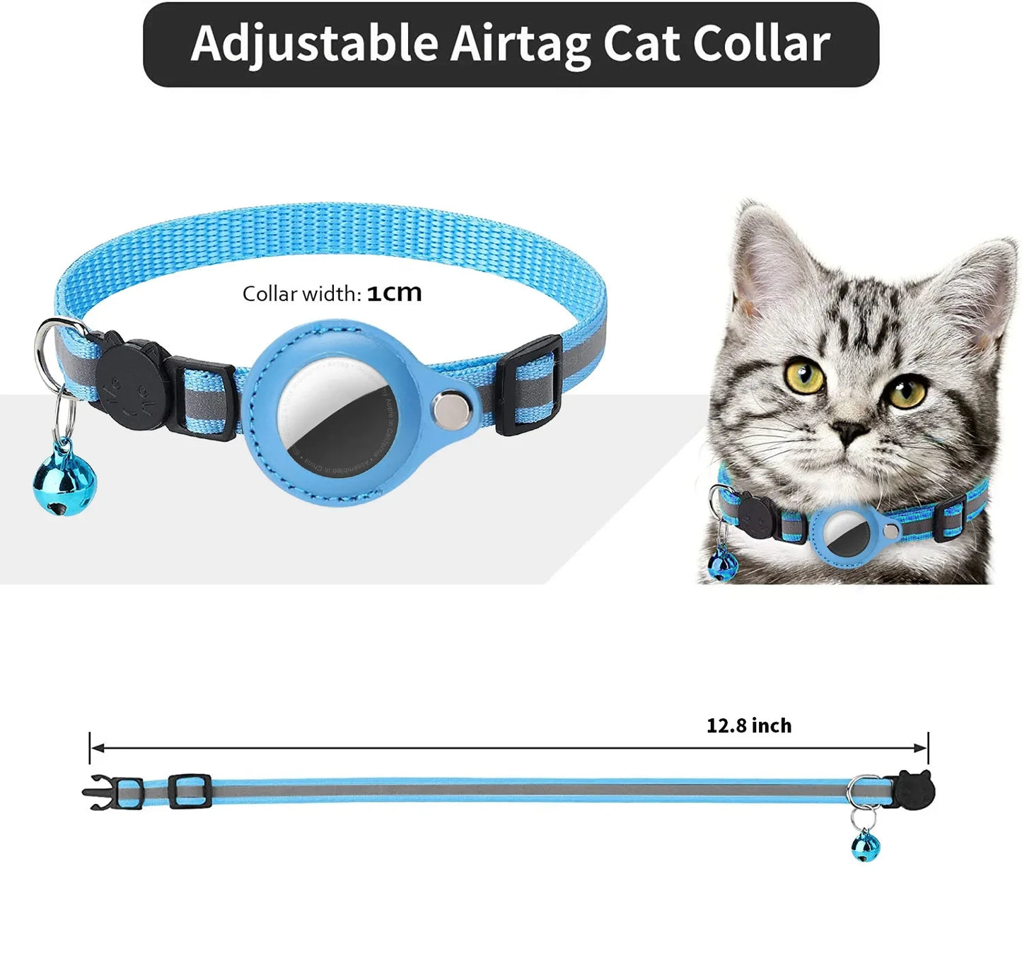SafeCat Reflective AirTag Collar