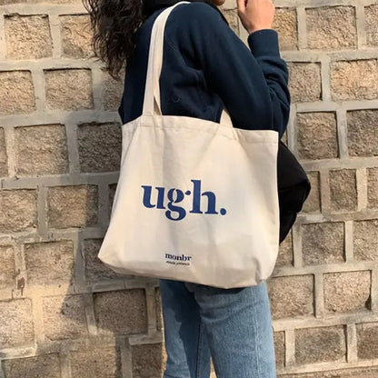 Fashion shoulder bag with ugh lettering