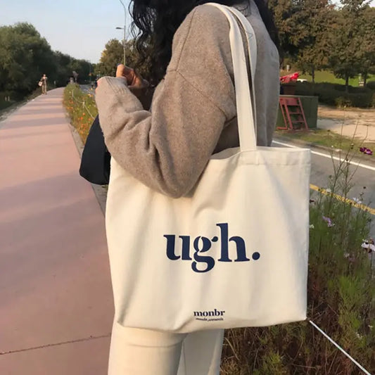 Fashion shoulder bag with ugh lettering